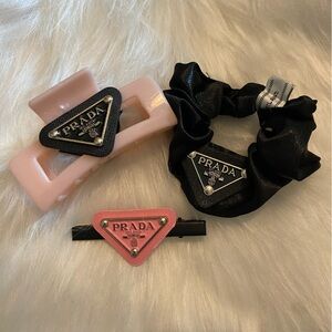 3pc PRADA hair accessories